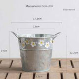 Embossed Metal Watering Can Flower Herb Pot Vase Storage Bucket - GardenDecorNmore.com