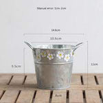 Embossed Metal Watering Can Flower Herb Pot Vase Storage Bucket - GardenDecorNmore.com