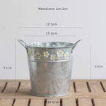 Embossed Metal Watering Can Flower Herb Pot Vase Storage Bucket - GardenDecorNmore.com