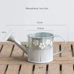 Embossed Metal Watering Can Flower Herb Pot Vase Storage Bucket - GardenDecorNmore.com