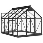 Large Glass Greenhouse Anthracite 61"x78.9"x75.2" Aluminum