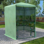 Hexagon Greenhouse with Shelves Steel 89.4"x87.8"