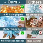 2ft Tabletop Artificial Mini Christmas Tree, Flocked Snow; Ornaments, Home & Office