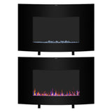 ZOKOP SF301-35 35" 1400W Cambrio Wall Hanging/Fireplace Single Color/Faux Wood/Remote Control Black