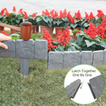 20 PCS Cobbled Stone Effect Plastic Garden Lawn Border Edging