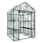 56" W x 56" D x 76" H, Walk in Outdoor Plant Gardening Greenhouse 2 Tiers 8 Shelves, Anchors Included