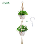 Macrame Plant Hangers with Hooks jute Rope Braided Hanging Planter Baskets