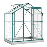 Garden Patio 6.2ft Wx4.3ft D Walk-in Polycarbonate Greenhouse, 2 Windows, Base Aluminum Sliding Door