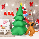 6.5 Feet Outdoor Inflatable Christmas Tree Santa Dog Decor with LED Lights