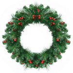 24" Pre-lit Artificial Spruce Christmas Wreath with berries