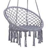 Hammock Chair Macrame Swing Max 330 Lbs Hanging Cotton Rope Chair for Indoor and Outdoor