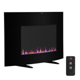 ZOKOP SF301-35 35" 1400W Cambrio Wall Hanging/Fireplace Single Color/Faux Wood/Remote Control Black