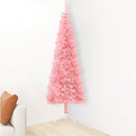 Slim Artificial Half Christmas Tree with Stand Pink 59.1"