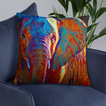Elephant throw pillow Decorative Graphic colorful Accent print