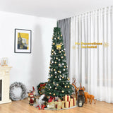 PVC Artificial Slim Pencil National Christmas Tree with Metal Stand