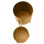 22; 18 Round Indoor Planter; Iron Stand; Set of 2; Champagne Gold; DunaWest