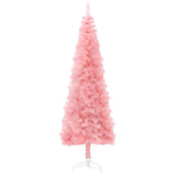 Slim Artificial Half Christmas Tree with Stand Pink 59.1"