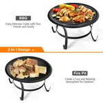 22 Inch Steel Outdoor Fire Pit Bowl grill With Wood Grate