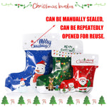 30PCS Christmas Stocking Ziplock Gift Bags with Ties Assorted Sizes