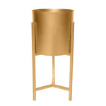 22; 18 Round Indoor Planter; Iron Stand; Set of 2; Champagne Gold; DunaWest