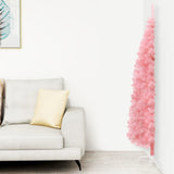 Slim Artificial Half Christmas Tree with Stand Pink 59.1"