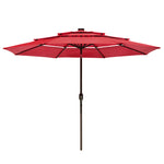 outdoor furniture 10Ft 3-Tiers 32LEDS Patio Umbrella Red or color