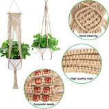 Macrame Plant Hangers with Hooks jute Rope Braided Hanging Planter Baskets