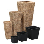 Garden Raised Beds 3 pcs Water Hyacinth Brown Boho Pot