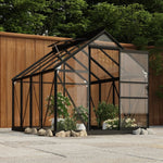 Large Glass Greenhouse Anthracite 61"x78.9"x75.2" Aluminum