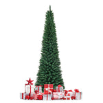 PVC Artificial Slim Pencil National Christmas Tree with Metal Stand