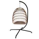 Swing Egg Chair, Stand, Indoor Outdoor Wicker Rattan Patio Basket Hanging Chair, C Type bracket ; cushion pillow;