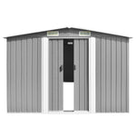 Garden Shed 101.2"x156.7"x70.1" Metal Gray