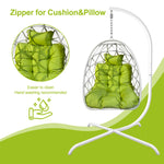 Swing Egg Chair, Stand, Indoor Outdoor Wicker Rattan Patio Basket Hanging Chair, C Type bracket ; cushion pillow;