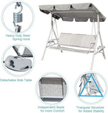 3 Person Patio Swing Seat with Drink Trays, Adjustable Canopy, Patio, Garden, Poolside, Balcony