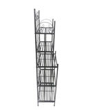 5 Tier Storage Metal Bakers Rack with Scrollwork Top, Gunmetal Gray