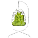 Swing Egg Chair, Stand, Indoor Outdoor Wicker Rattan Patio Basket Hanging Chair, C Type bracket ; cushion pillow;
