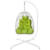 Swing Egg Chair, Stand, Indoor Outdoor Wicker Rattan Patio Basket Hanging Chair, C Type bracket ; cushion pillow;