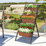 5-tier Vertical Garden Planter Box Elevated Raised Bed with 5 Containers