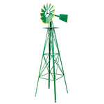 8ft Windmill Backyard, Ornamental, Yard, Weather Resistant Outdoor Garden Decor, Weather Vane