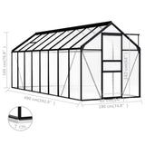 Large Greenhouse Anthracite Aluminum 14.3 ft2