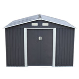 6.3' x 9.1' Outdoor Backyard Garden Metal Storage Shed Utility Tool Storage