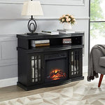 Electric Fireplace TV Stand Storage Cabinet Black