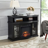 Electric Fireplace TV Stand Storage Cabinet Black