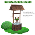 Outdoor Reinforced And Anti-corrosive Wooden Wishing Well Flowerpot Garden Decor