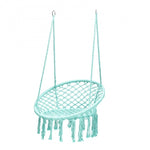 Comfortable And Safe Hanging Hammock Chair With Handwoven Macrame Cotton Backrest