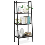 Multifunctional Metal 4 Shelf Bookcase;  Ladder-Shaped Plant Flower Stand Rack Storage Shelves