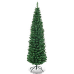 PVC Artificial Slim Pencil National Christmas Tree with Metal Stand