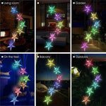Wind Chime Solar Light Color Changing LED Blue Star Portable Waterproof Outdoor Decor gift