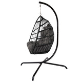 Swing Egg Chair, Stand, Indoor Outdoor Wicker Rattan Patio Basket Hanging Chair, C Type bracket ; cushion pillow;