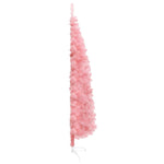 Slim Artificial Half Christmas Tree with Stand Pink 59.1"